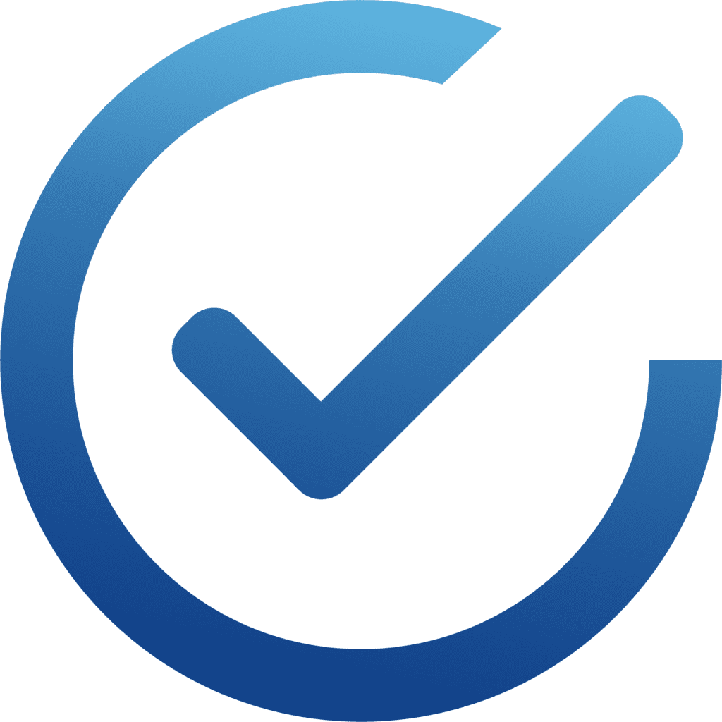 The icon features a bold blue checkmark, representing a positive confirmation of the efficacy of Far-UVC technology in improving indoor air quality.