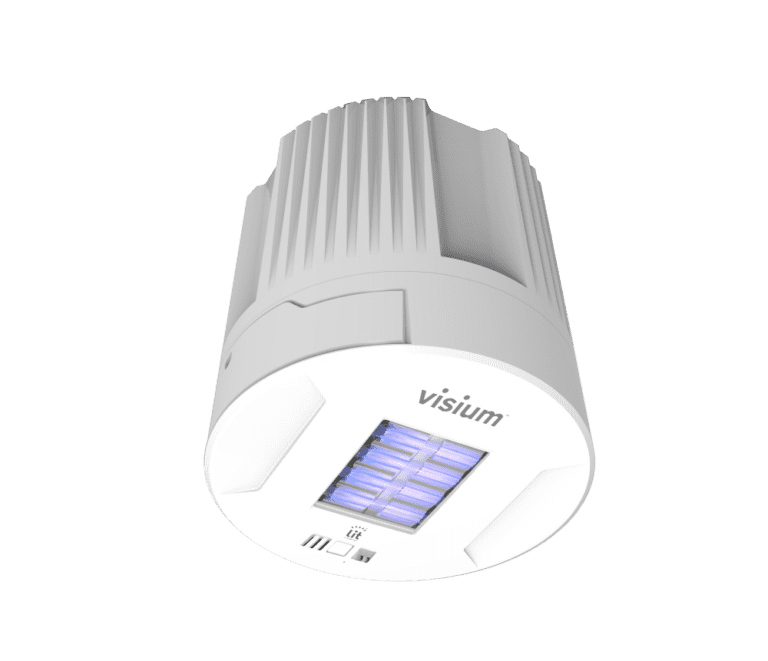 Visium appears as a sleek and sophisticated device designed for comprehensive indoor air quality analysis.